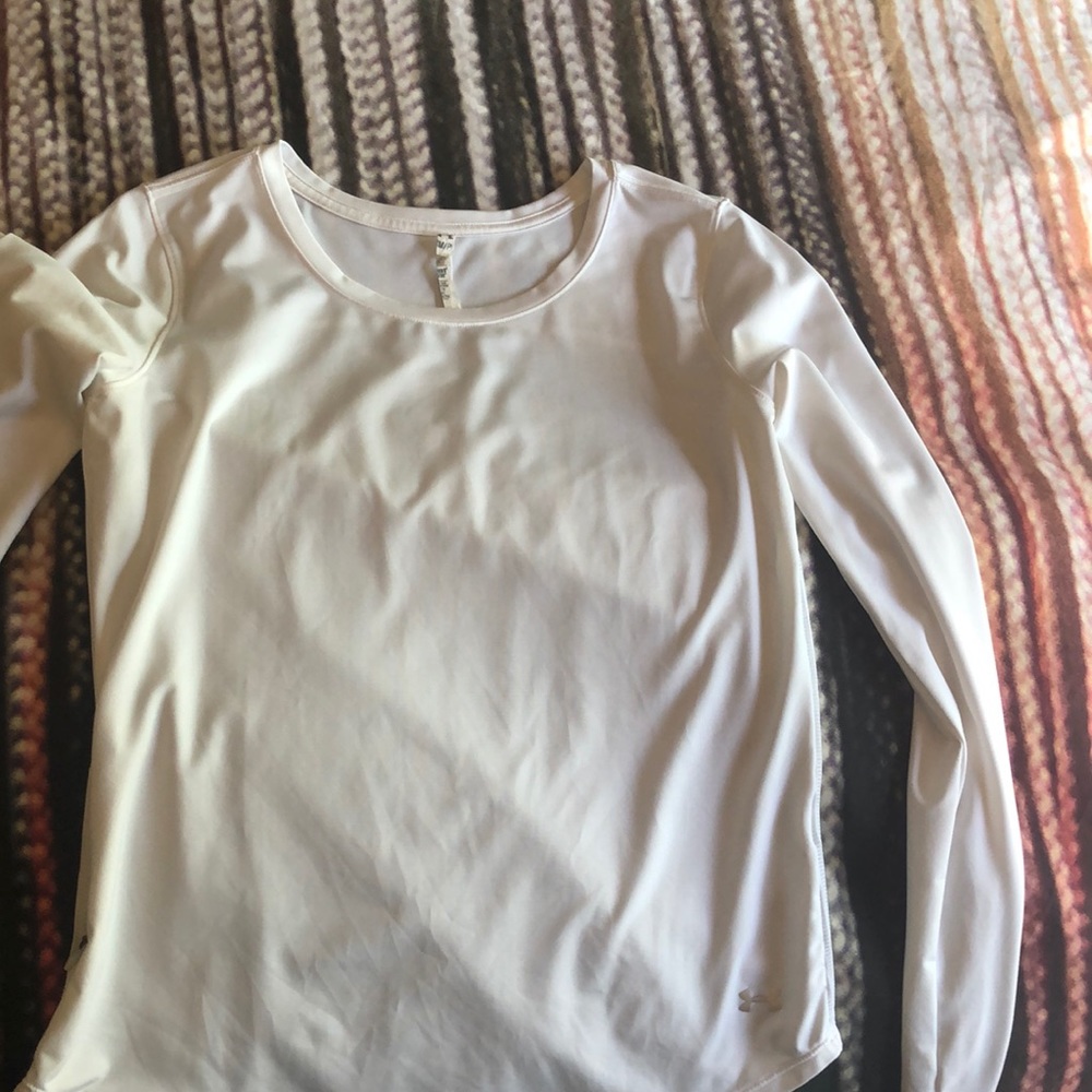White long sleeve breathable under Armor shirt.